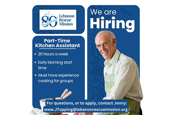 We're Hiring a Part-Time Kitchen Assistant