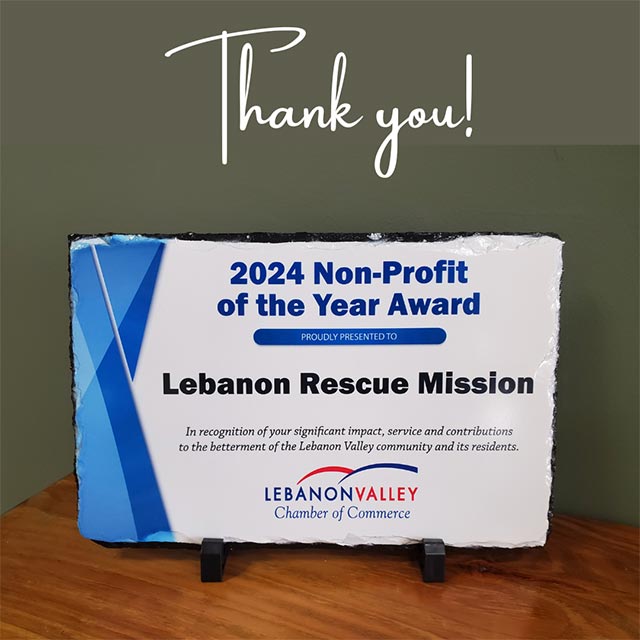 Non-Profit of the Year Award plaque